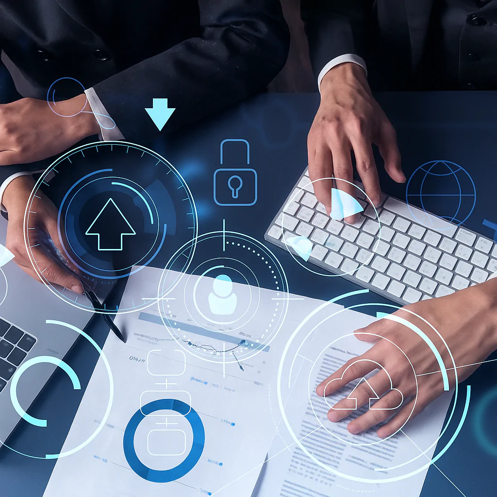 Software technical due dilligence experts sitting at a table.